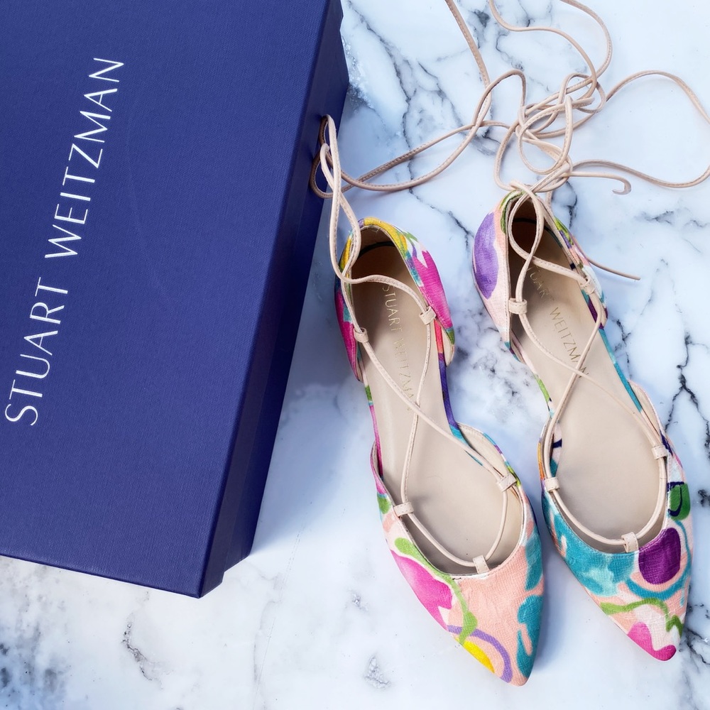 NEW IN BOX Stuart Weitzman Ballet flats watercolor - Picture 1 of 6